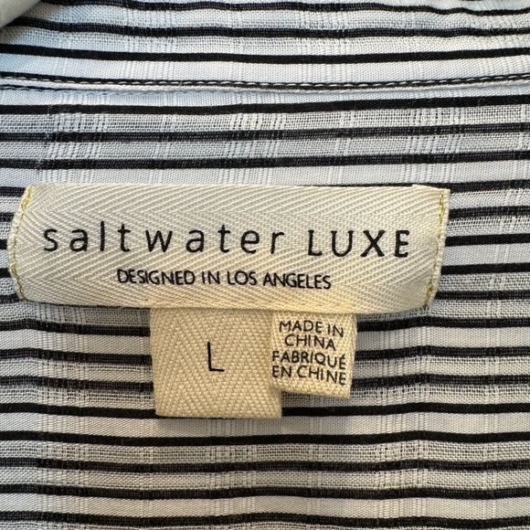 Saltwater LUXE Monochrome Striped womens Shirt - Picture 3 of 5
